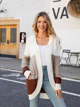 Load image into Gallery viewer, Color Block Open Front Hooded Cardigan