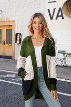 Load image into Gallery viewer, Color Block Open Front Hooded Cardigan
