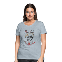 Load image into Gallery viewer, MENTALAIRE Affirmation Women’s Premium T-Shirt - heather ice blue
