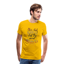 Load image into Gallery viewer, MENTALAIRE Affirmation Men's Premium T-Shirt - sun yellow