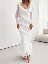 Load image into Gallery viewer, Devine Ruffled Surplice Long Sleeve Maxi Dress