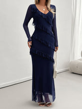 Load image into Gallery viewer, Devine Ruffled Surplice Long Sleeve Maxi Dress