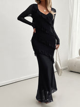 Load image into Gallery viewer, Devine Ruffled Surplice Long Sleeve Maxi Dress