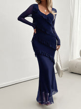 Load image into Gallery viewer, Devine Ruffled Surplice Long Sleeve Maxi Dress