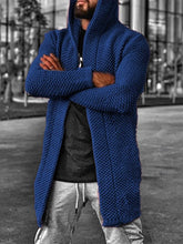 Load image into Gallery viewer, Men&#39;s hooded long sleeve knitted sweater cardigan