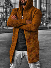 Load image into Gallery viewer, Men&#39;s hooded long sleeve knitted sweater cardigan