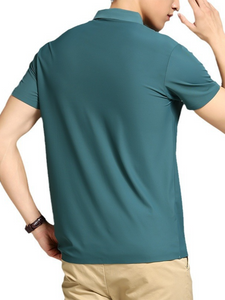 Men's high elastic non-marking ice silk lapel short-sleeved quick-drying polo shirt