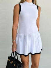 Load image into Gallery viewer, New Women&#39;s Knitted Mini Dress Fashion Round Neck Ruffle A-Line Dress