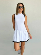 Load image into Gallery viewer, New Women&#39;s Knitted Mini Dress Fashion Round Neck Ruffle A-Line Dress