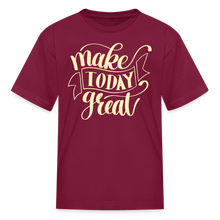 Load image into Gallery viewer, Make Today Great Kids&#39; T-Shirt - burgundy