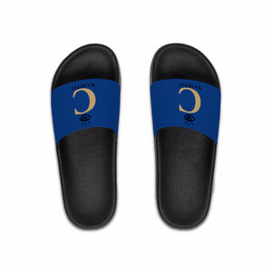 I C WORTH Men's Blue Slide Sandals