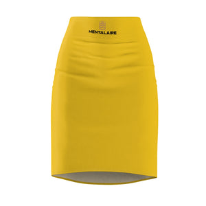 MENTALAIRE Women's Yellow Pencil Skirt