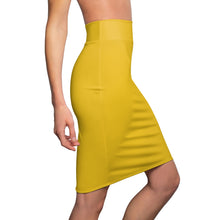 Load image into Gallery viewer, MENTALAIRE Women&#39;s Yellow Pencil Skirt