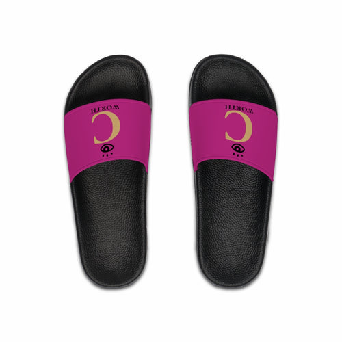 I C WORTH Men's Hot Purple Slide Sandals