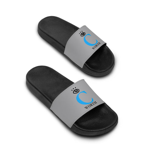 I C WORTH Women's Grey Slide Sandals