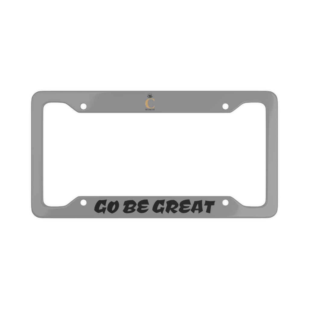 I C WORTH Grey License Plate Frame
