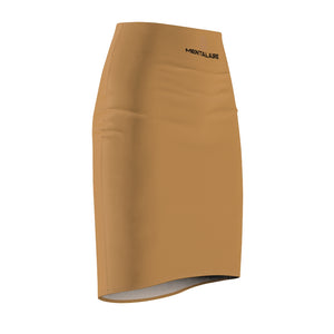 MENTALAIRE Women's Tan Pencil Skirt