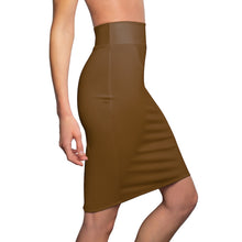Load image into Gallery viewer, MENTALAIRE Women&#39;s Brown Pencil Skirt