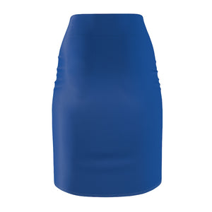 MENTALAIRE Women's Blue Pencil Skirt