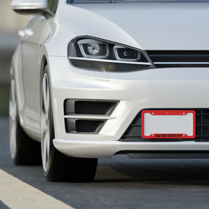 I C WORTH Red License Plate Frame