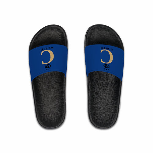 I C WORTH Men's Blue Slide Sandals