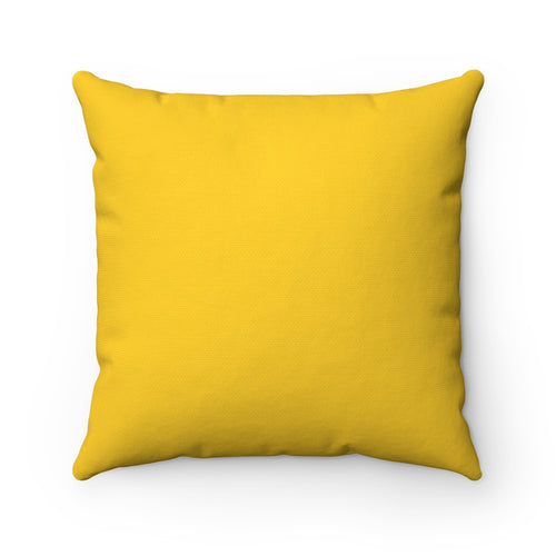 Spun Polyester Square Yellow Pillow