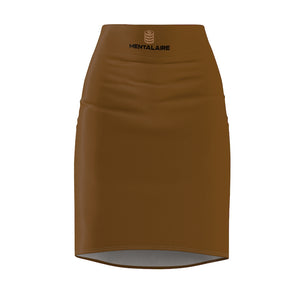 MENTALAIRE Women's Brown Pencil Skirt