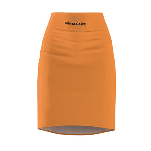 MENTALAIRE Women's Orange Pencil Skirt