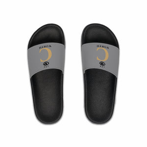 I C WORTH Men's Grey Slide Sandals