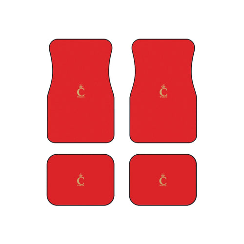 I C WORTH Red Car Mats (Set of 4)