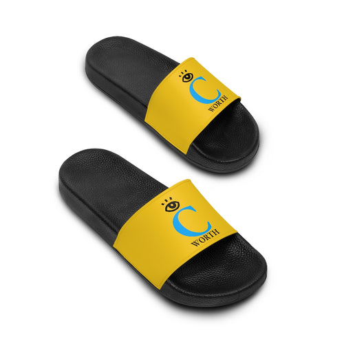 I C WORTH Women's Yellow Slide Sandals