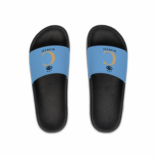 I C WORTH Men's Sky Blue Slide Sandals
