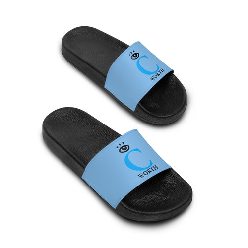 I C WORTH Women's Sky Blue Slide Sandals
