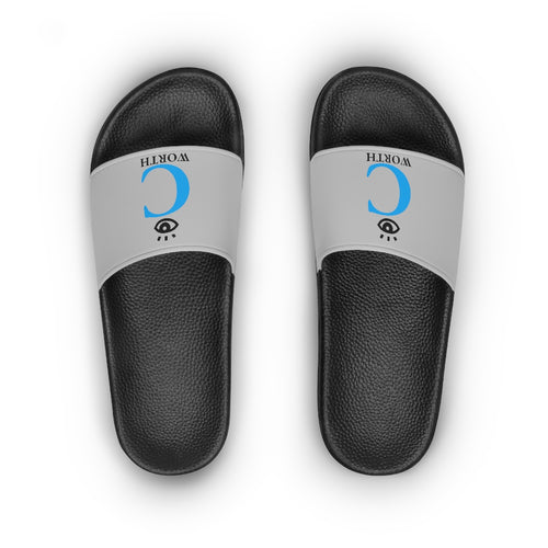 I C WORTH Women's Light Grey  Slide Sandals