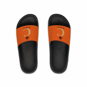 I C WORTH Men's Orange Slide Sandals