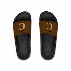 I C WORTH Men's Brown Slide Sandals