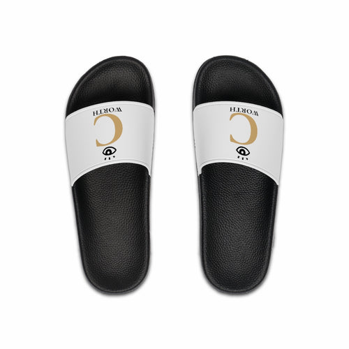 I C WORTH Men's White Slide Sandals
