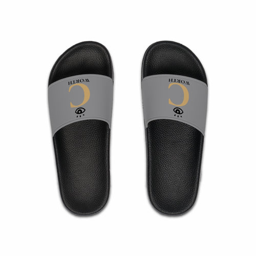 I C WORTH Men's Grey Slide Sandals