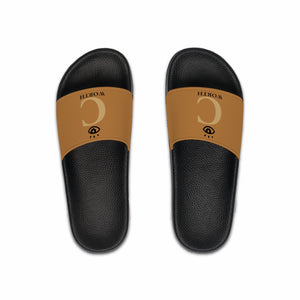 I C WORTH Men's Tan Slide Sandals