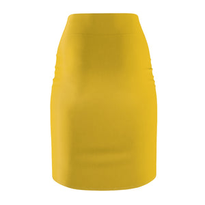 MENTALAIRE Women's Yellow Pencil Skirt