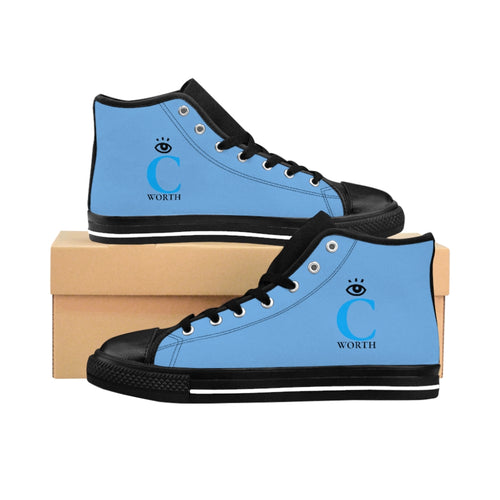 I C WORTH Men's Sky Blue High-top Sneakers