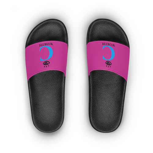 I C WORTH Women's Hot Purple Slide Sandals
