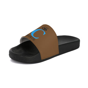 I C WORTH Women's Brown Slide Sandals