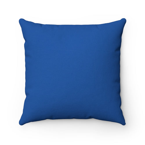 Spun Polyester Square Blue Pillow