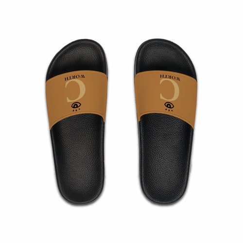 I C WORTH Men's Tan Slide Sandals