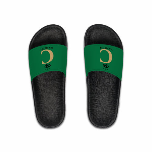 I C WORTH Men's Green Slide Sandals