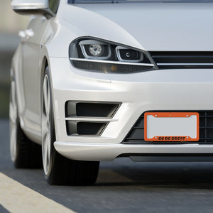I C WORTH Orange License Plate Frame