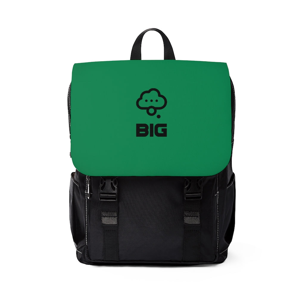 Think BIG Unisex Green Casual Shoulder Backpack