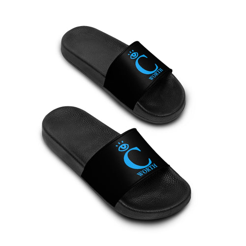 I C WORTH Women's Black Slide Sandals