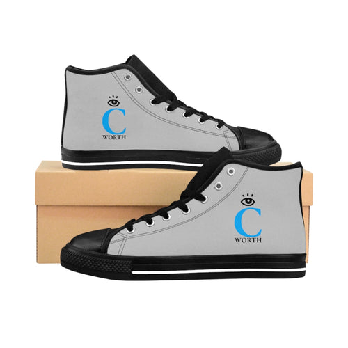 I C WORTH Men's Light Grey High-top Sneakers